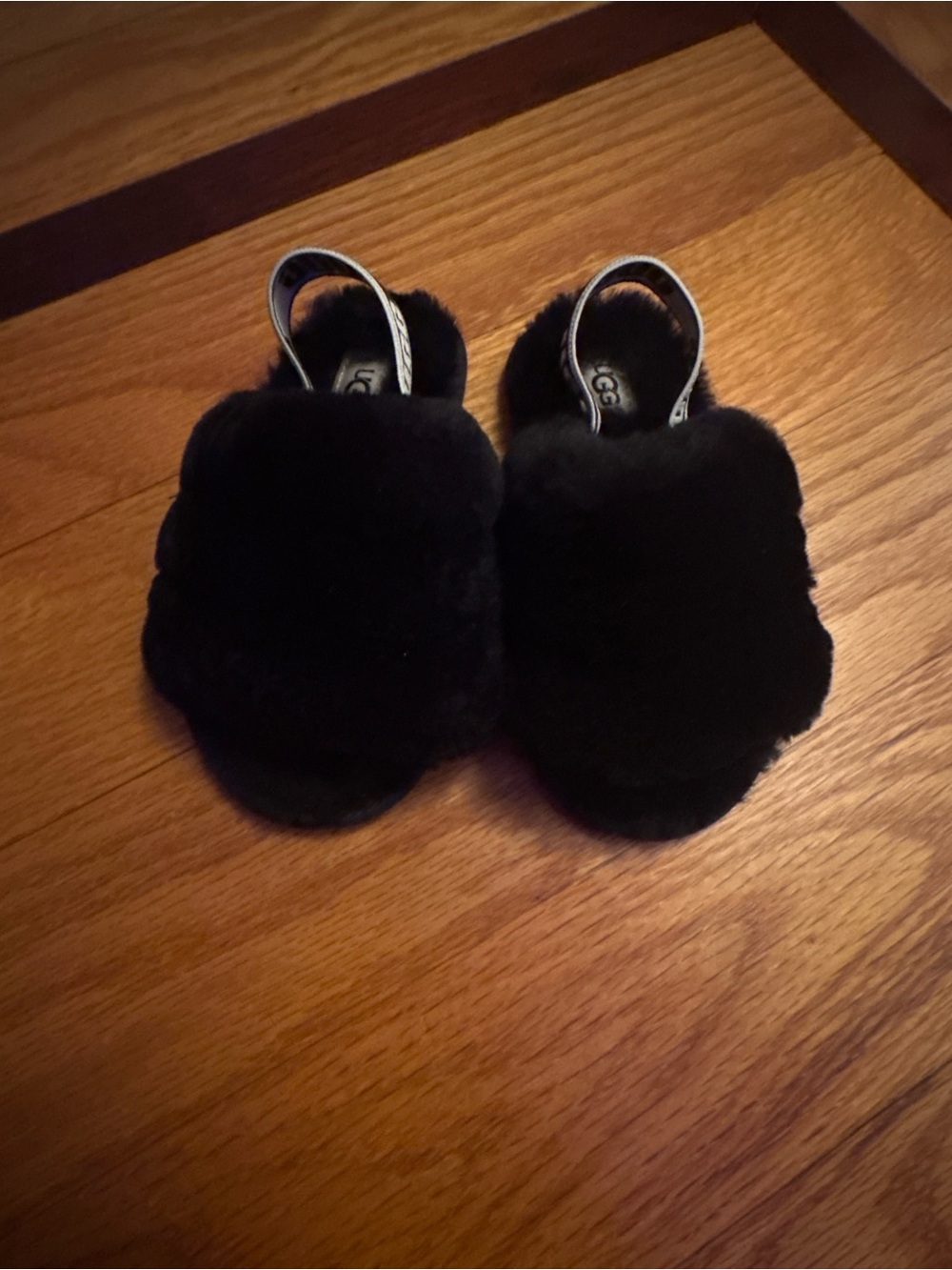 UGG Black Shearling Slide Sandals